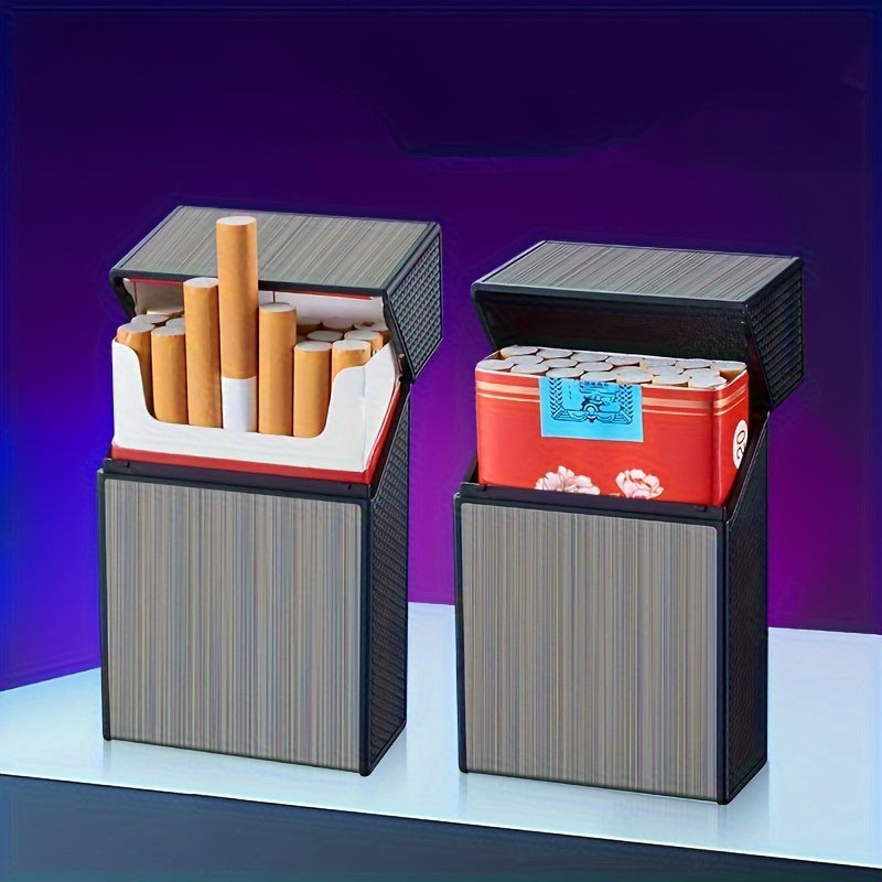 Norvo | 2-i-1 USB oppladbar lighter og sigarettetui - Stilig herre 20-sigarett holder, fuktighetsbestandig og slitesterk