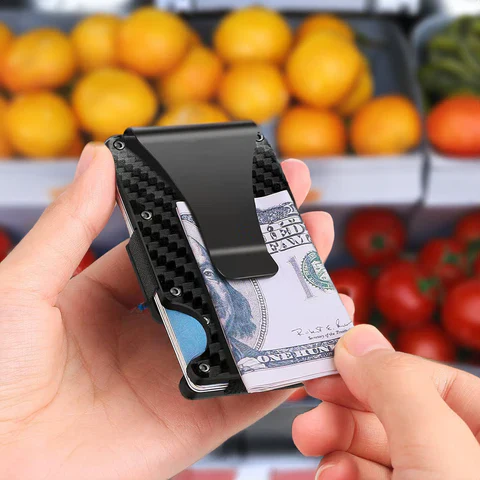 Norvo | RFID-blokkerende herre lommebok i karbonfiber metal