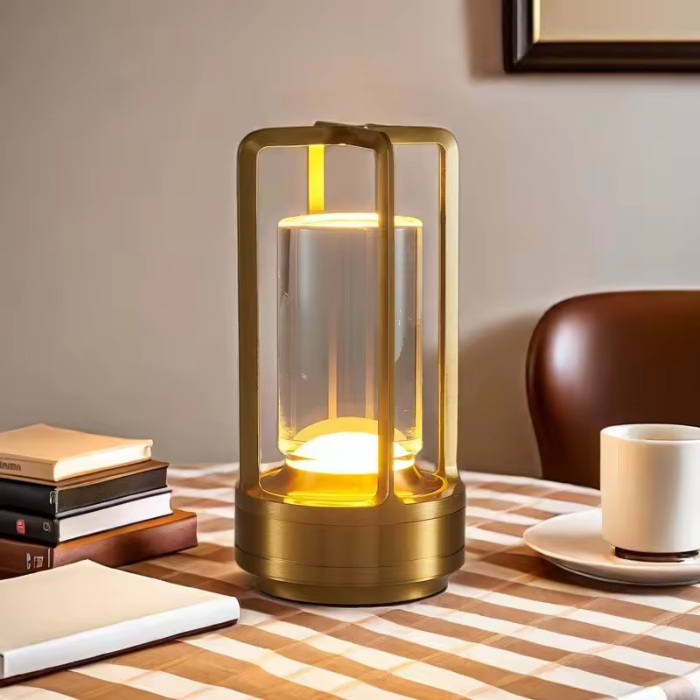 Norvo | Varm LED Trådløs Bordlampe – Batteridrevet Nordisk Design - LED med Berøringskontroll, Egnet for Soverom, Hjem, Utendørs - Ideell Nattlampe