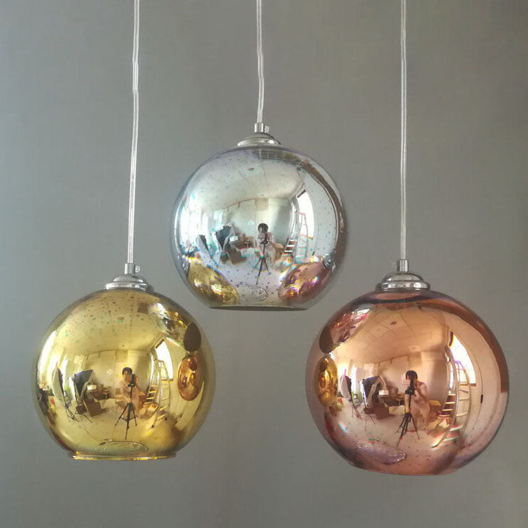 Norvo | Moderne kreativ 3D fargerik fyrverkeriglass 1-lampe kuppelpendellampe