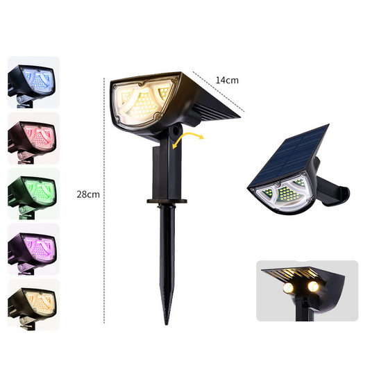 Norvo | Solar LED Spotlight – Utendørsbelysning med solcellepanel for hage og stier