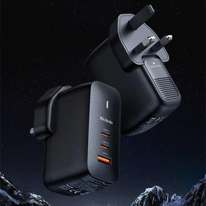 Norvo | 65W Telefonlader med 2 USB-C & 1 USB-A porter, for telefon & laptop