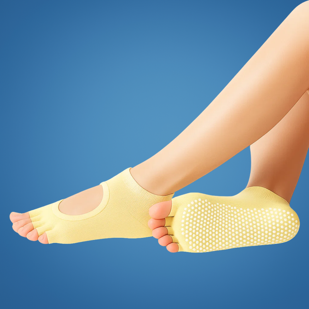 Slip Yoga Grip Socks – Åpen Tå & Pustende – Gummiert Såle for Kvinner – Stabilitet Balanse Komfort i Yoga & Pilates Norvo