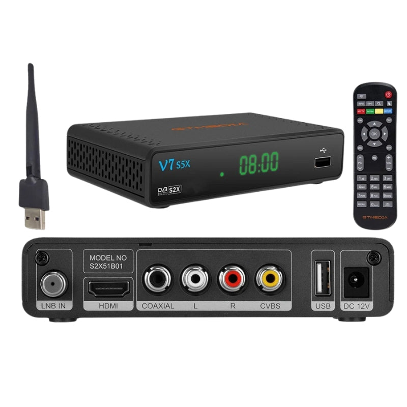 Norvo | V7 S5X Freeview Box Recorder – HD TV Opptaksenhet med innebygd Freeview