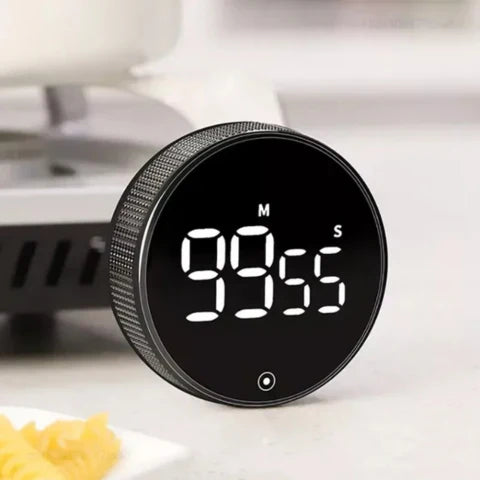 Norvo | SmartTime Kjøkken Timer | Enkel Ett-Vending Drift, Stor LED Skjerm & Justerbar Alarm for Matlaging, Studering & Klasseromsbruk