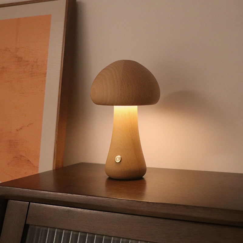 Norvo | Bordlampe i soppstil av tre i vintage-stil