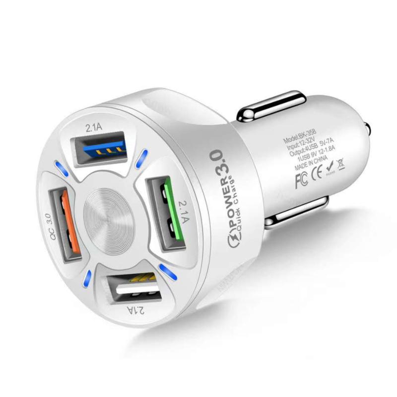 Norvo | 4 porter USB bil lader hurtig lading