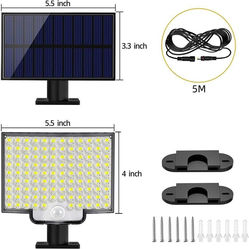 Norvo | 106 LED Solcelle Utebelysning med Bevegelsessensor