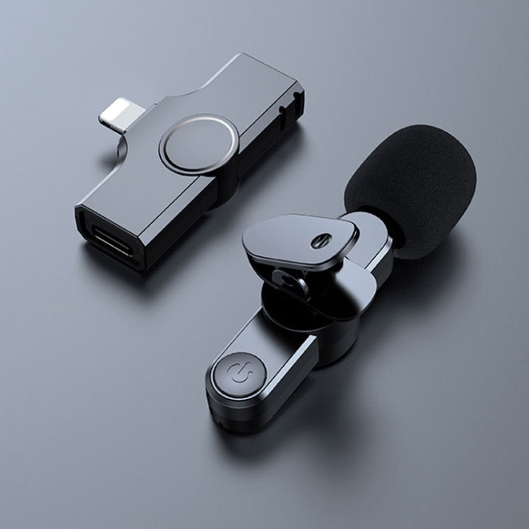 Norvo | Trådløs Mini Mikrofon for Smartphone – Lavalier Mikrofon med Støyreduksjon & 10t Batteri