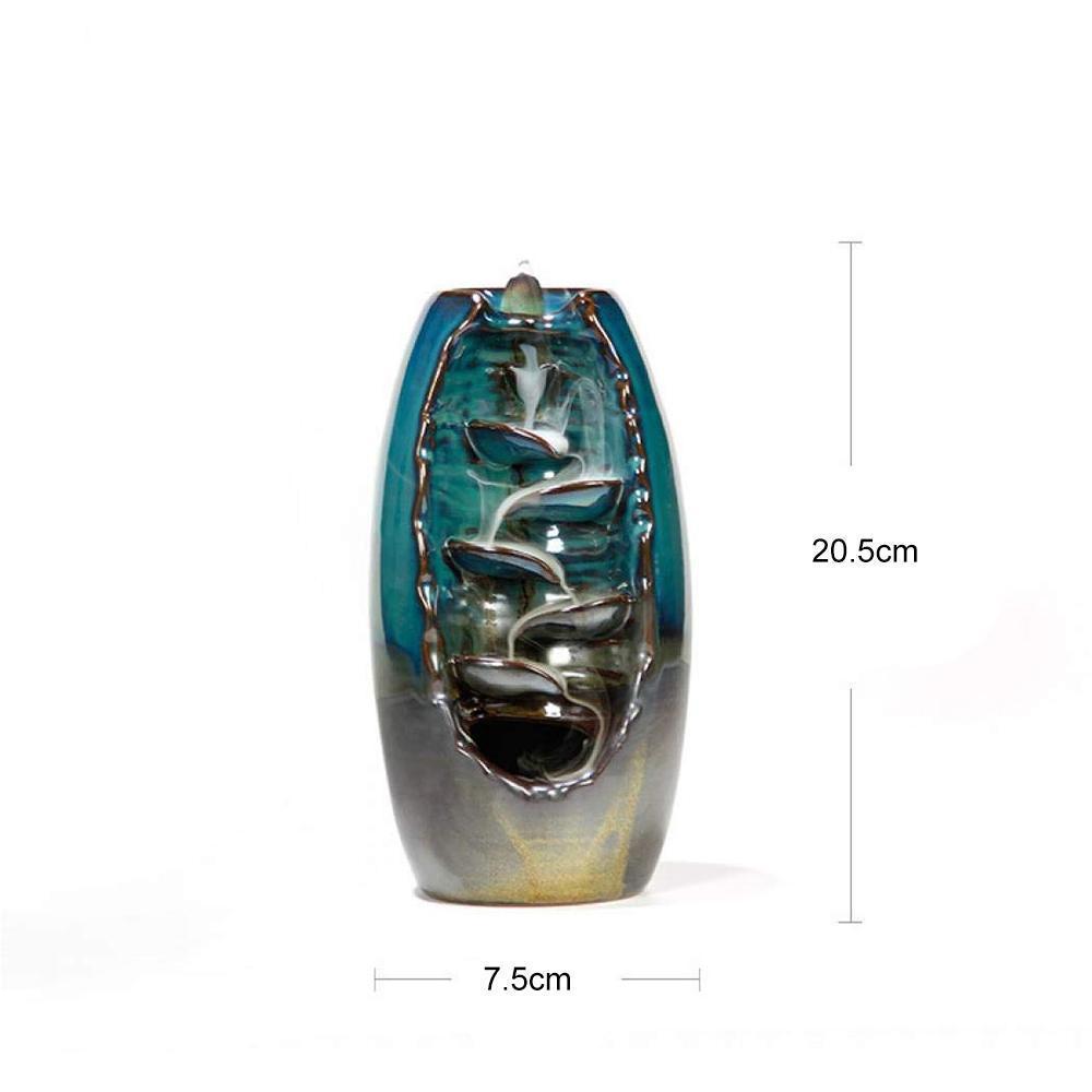 Norvo | ZenFlow - Håndlaget røkelsesholder med fascinerende foss røkelseffekt