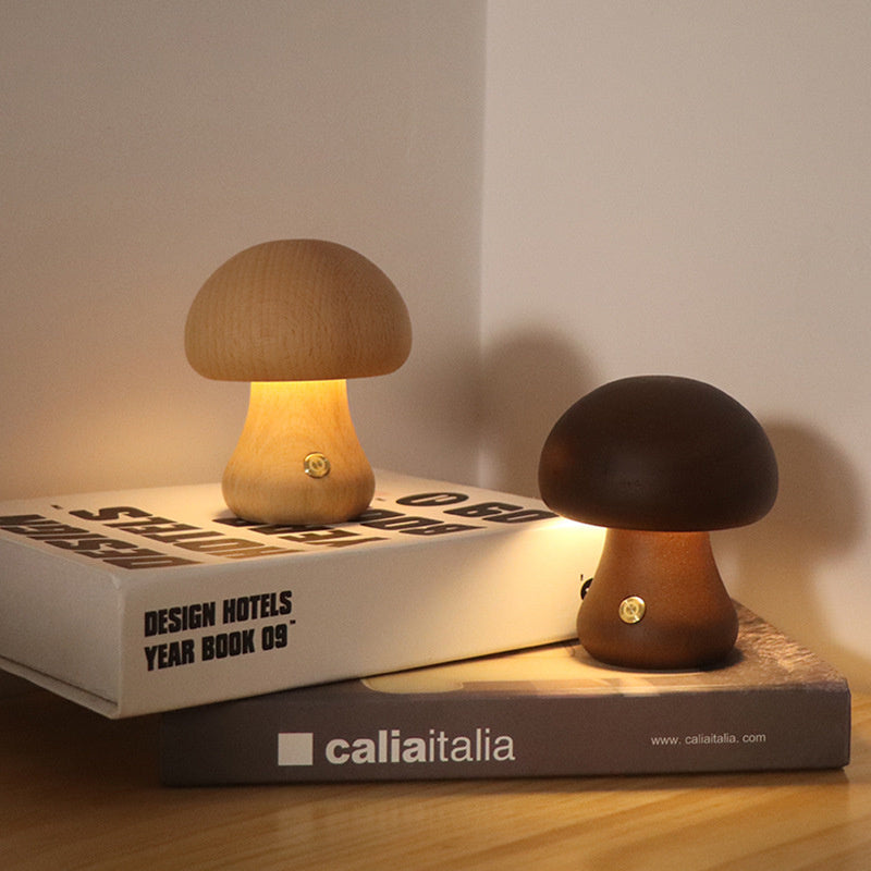 Norvo | Bordlampe i soppstil av tre i vintage-stil