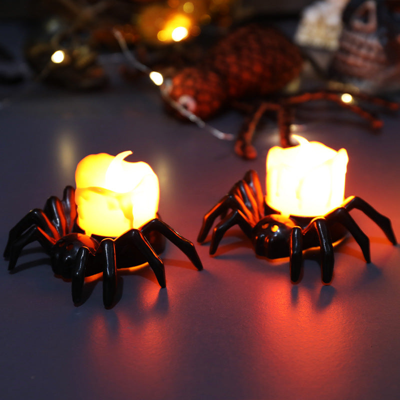 Norvo | ️Halloween Edderkopp Te-lys Spooky Elektrisk Flakkende Kunstige Lys