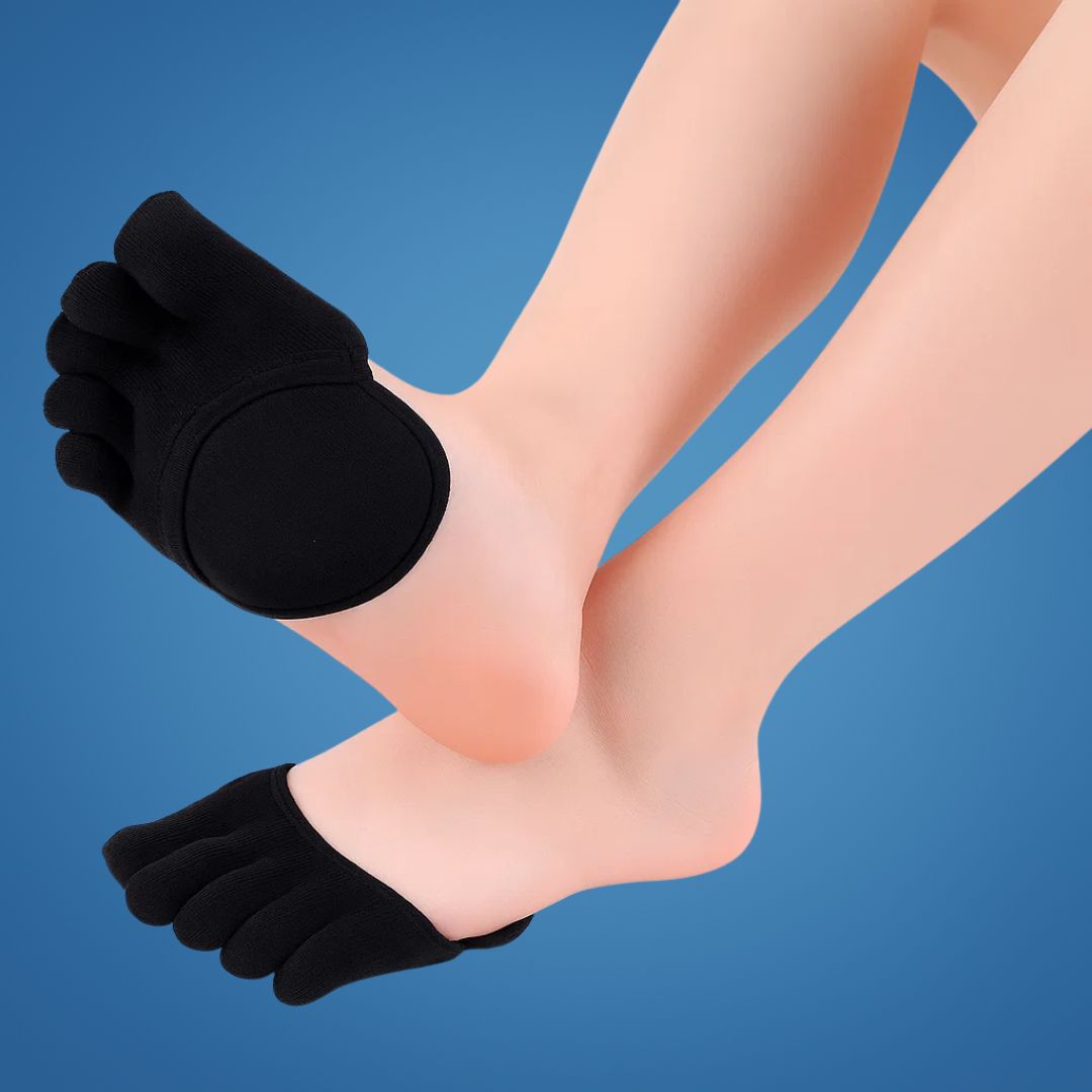 Tå sokker – Polstret forfot – Diskret pustende usynlig stil – Vablingsforebygging – Komfort for arbeid og fritid Norvo