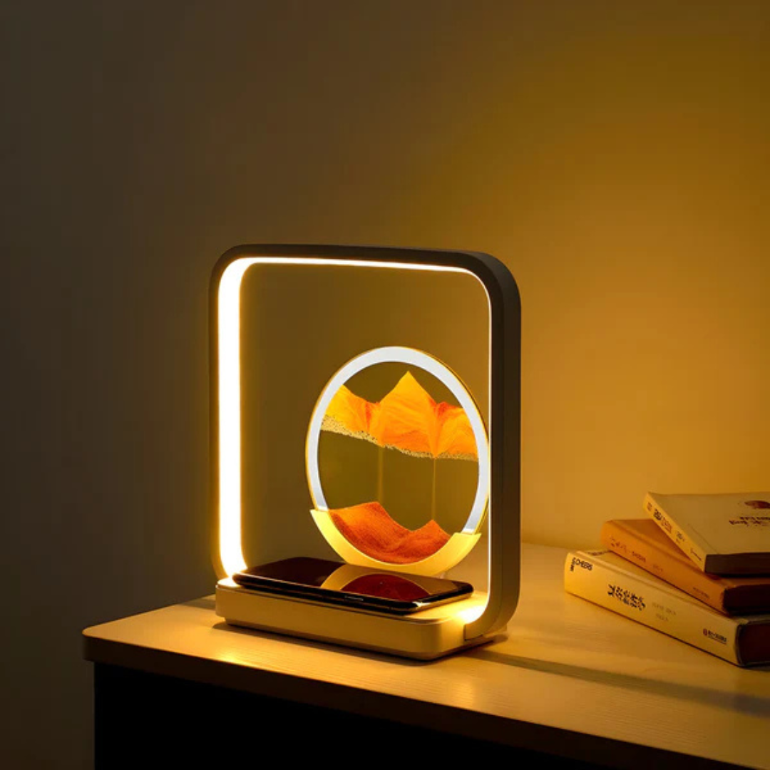 Norvo | SandAura | 3D LED Nattlampe med Flytende Sandkunst