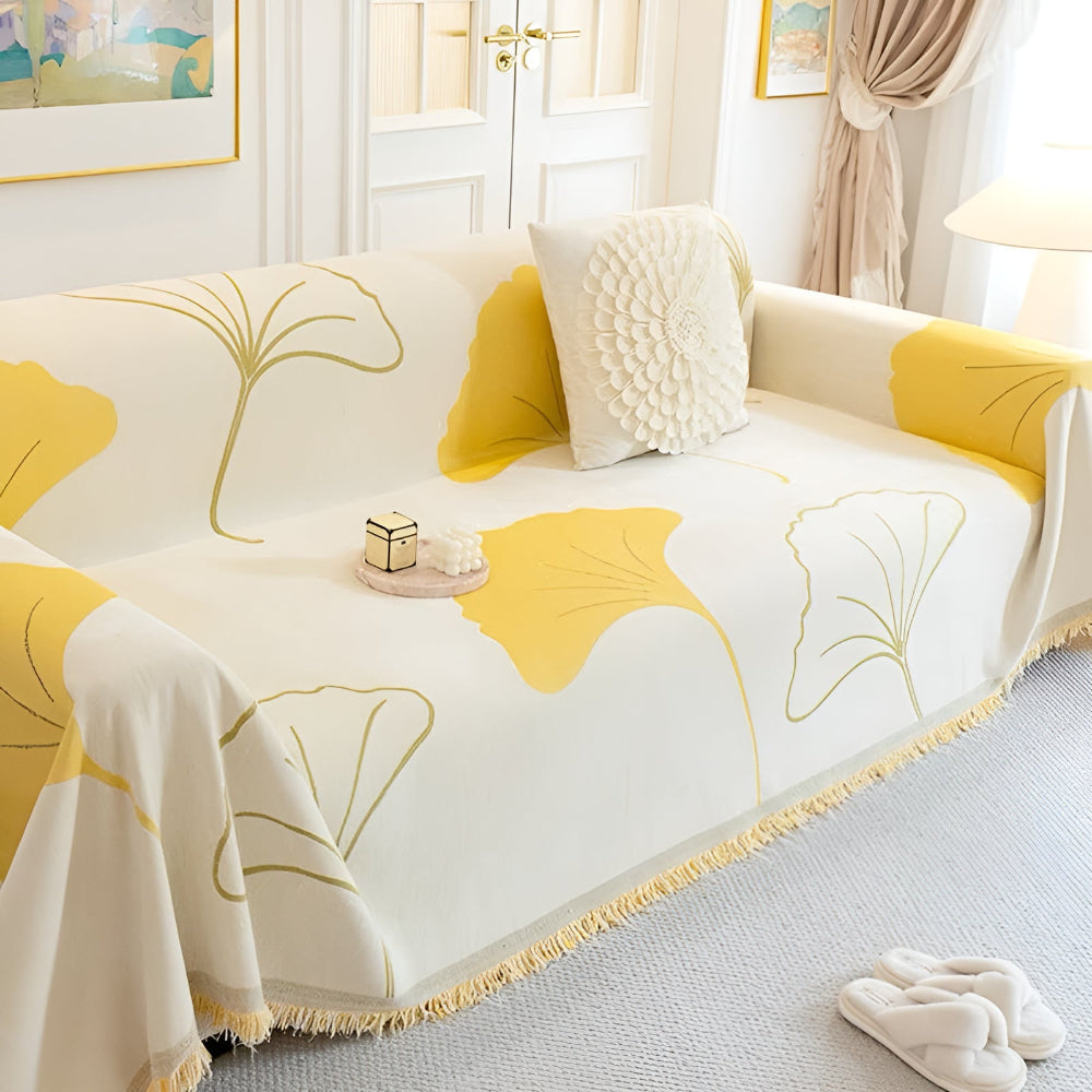 Norvo | Pastoral Stil Ginkgo Blad Sofa Trekk