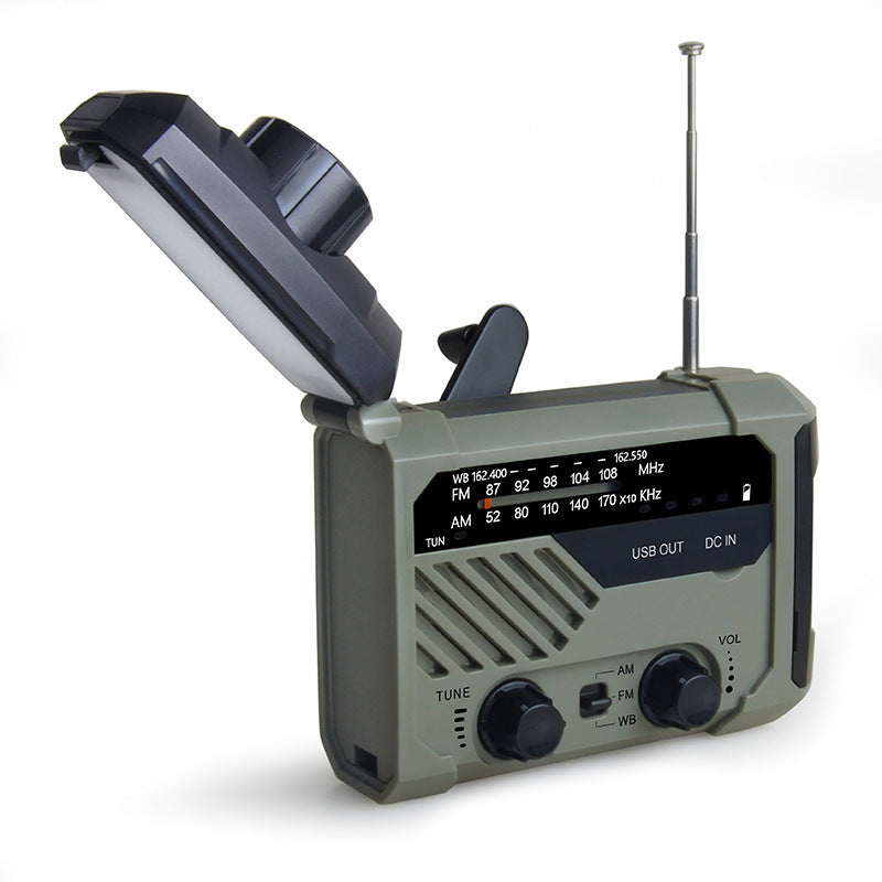 Norvo | Solhåndsveiv Lommelykt, med LED Lys, Innebygd Radio, S.O.S Alarm og 4 Ladingsmåter, for Camping, Villmark, Hjem & Mer