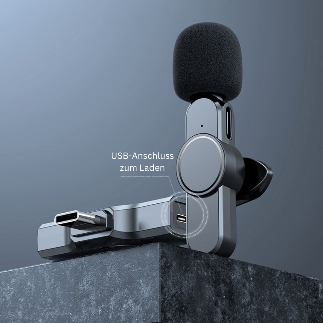 Norvo | Trådløs Mini Mikrofon for Smartphone – Lavalier Mikrofon med Støyreduksjon & 10t Batteri