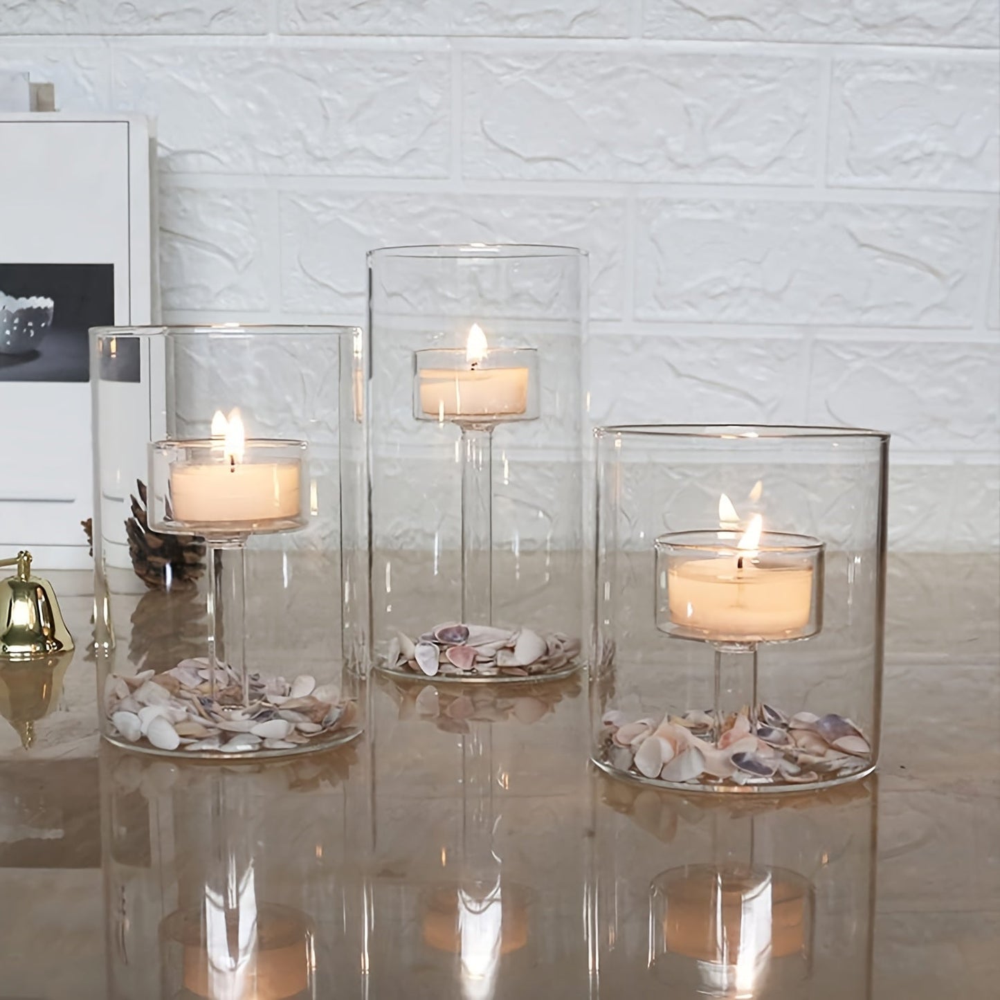 Norvo | PureLight - Trio av transparente lysestaker for elegante bord