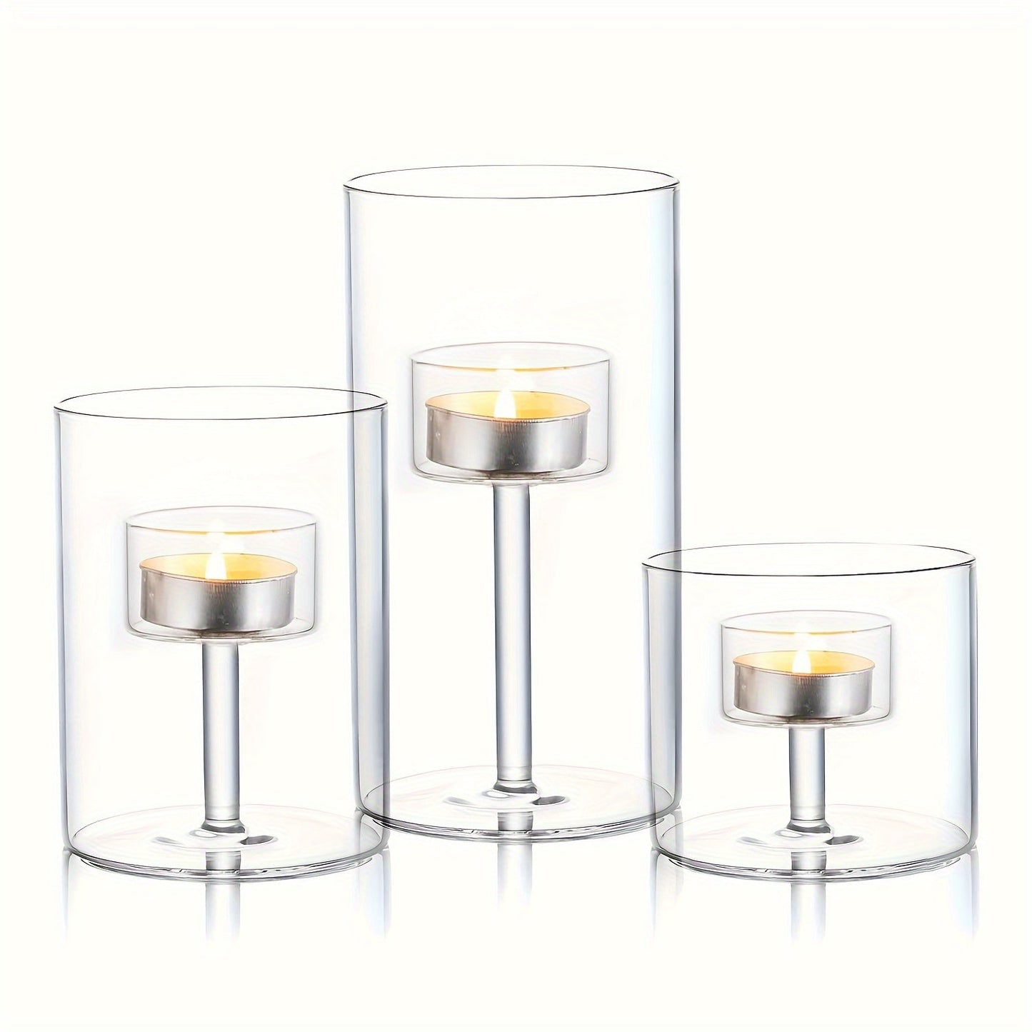 Norvo | PureLight - Trio av transparente lysestaker for elegante bord