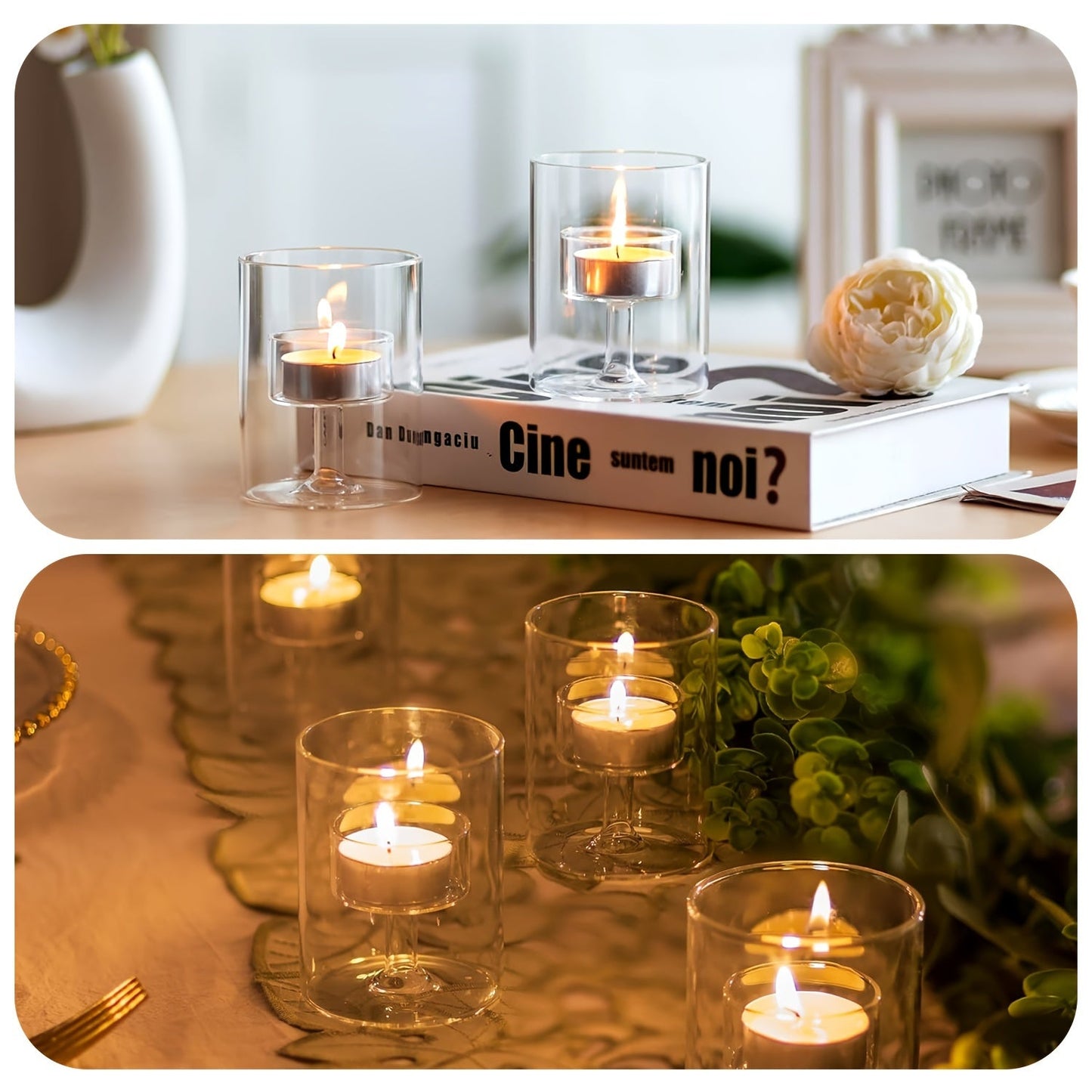 Norvo | PureLight - Trio av transparente lysestaker for elegante bord