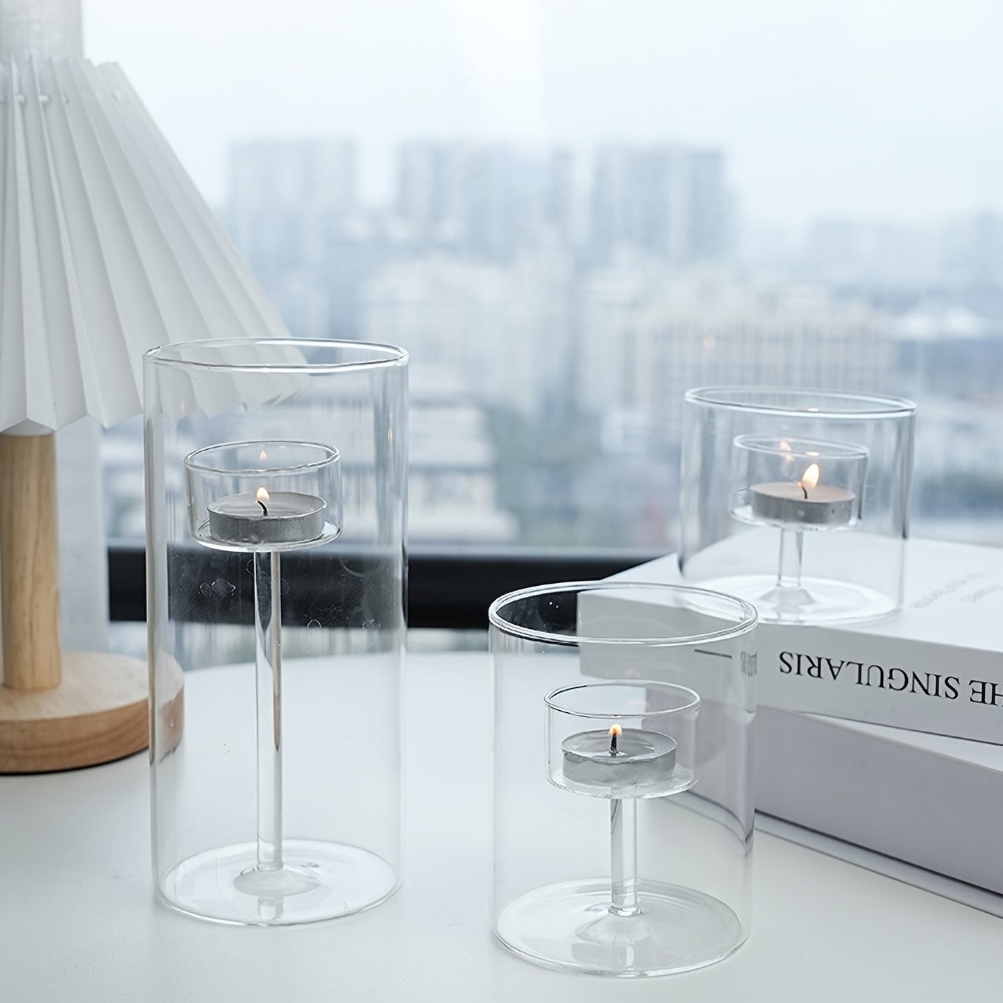 Norvo | PureLight - Trio av transparente lysestaker for elegante bord