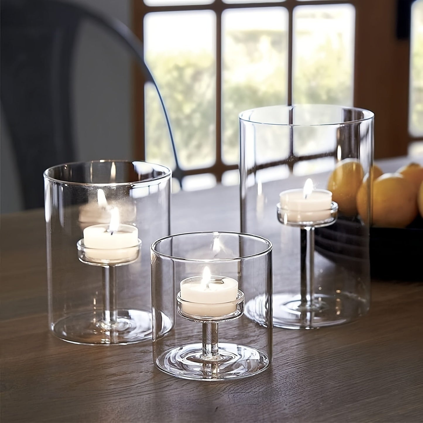 Norvo | PureLight - Trio av transparente lysestaker for elegante bord