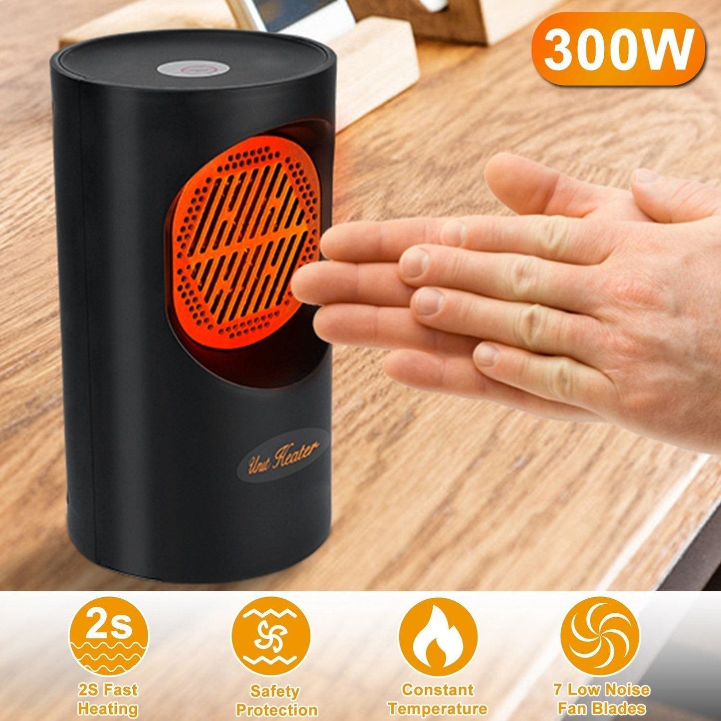Norvo | 300W Bærbar Elektrisk Mini Varmer