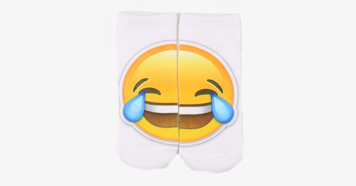 Norvo | 3D smilende emoji mote ensidig trykk bomull sokker