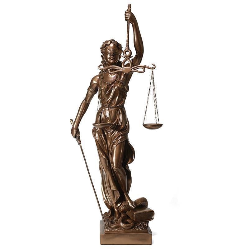 Dekorativ statue av rettferdighetens gudinne