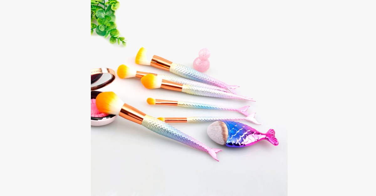 Norvo | Mermaid Dream Glam Brush Set - Perfekt din sminke på en glamorøs måte