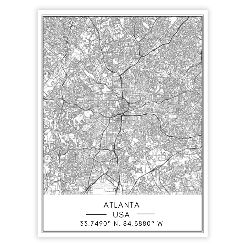 Atlanta bykart - Lerret Veggkunst Maleri