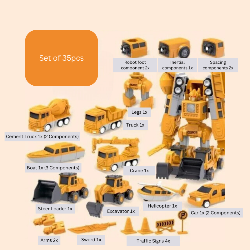 Norvo | Magnetisk Transformasjon Konstruksjonsleketøy | Stimuler Kreativitet - Utdannende og Morsomt