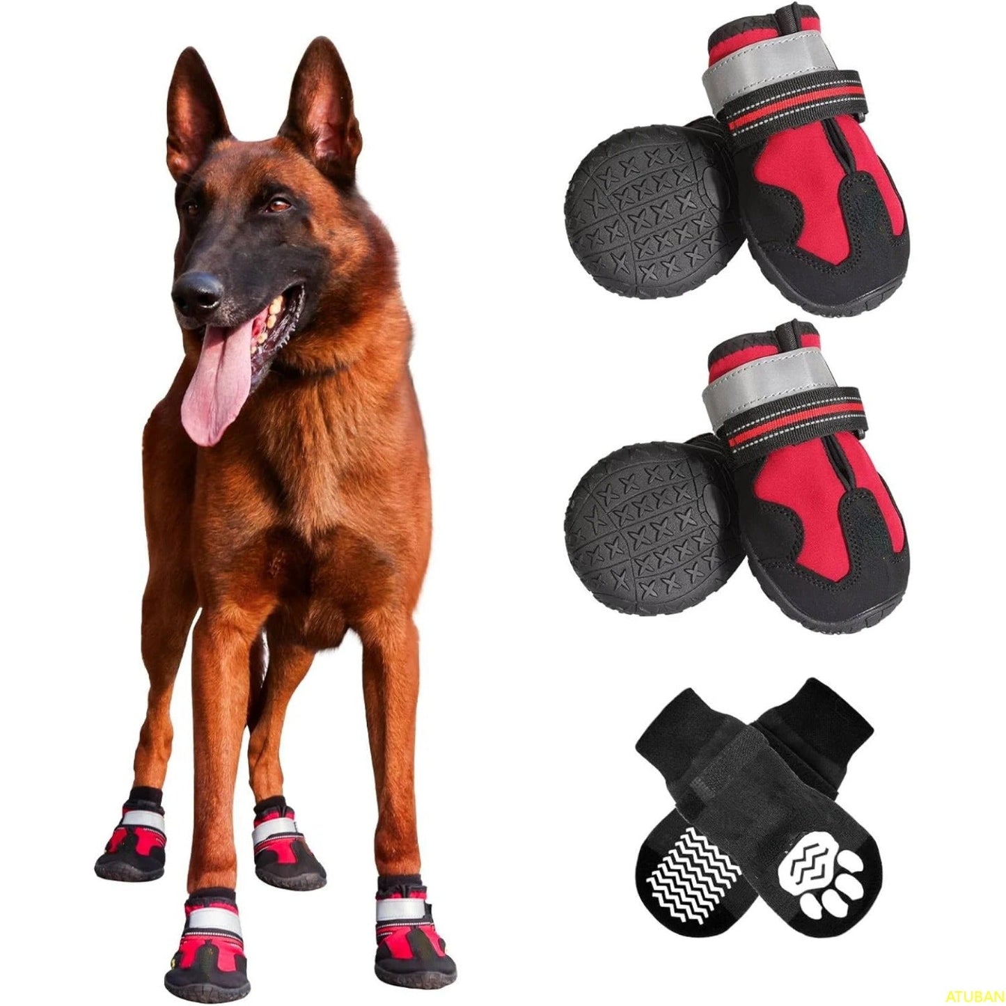 Norvo Non-Slip Hundestøvler | Hundepote Beskyttelse | Vanntett & Komfortabel
