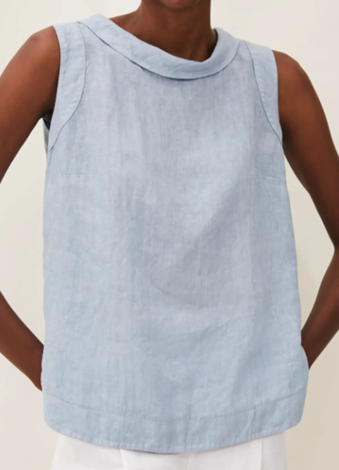 Norvo | Lin Short Sleeve Bluse Med Rund Hals