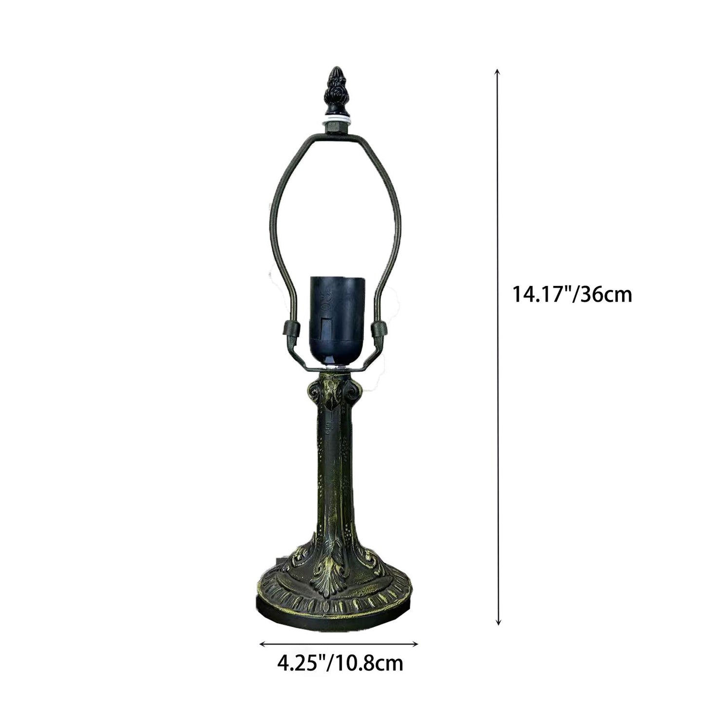 Norvo | Tradisjonell Tiffany Legert Glasskuppel Blomst 1-Lampe Bordlampe for Nattbord