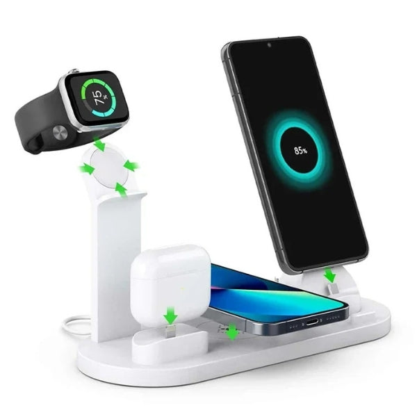 Norvo | 7-i-1 Trådløs Lade Stasjon med MagSafe & CryoBoost – Rask & Effektiv Lading for iPhone, Apple Watch, og Mer