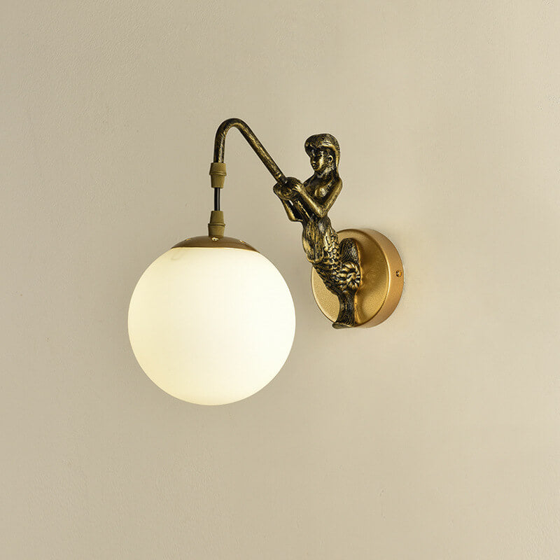 Norvo Vintage Vegglampe | Rustikk Vegglampe med Globe Glass | Unik Dekorativ Belysning