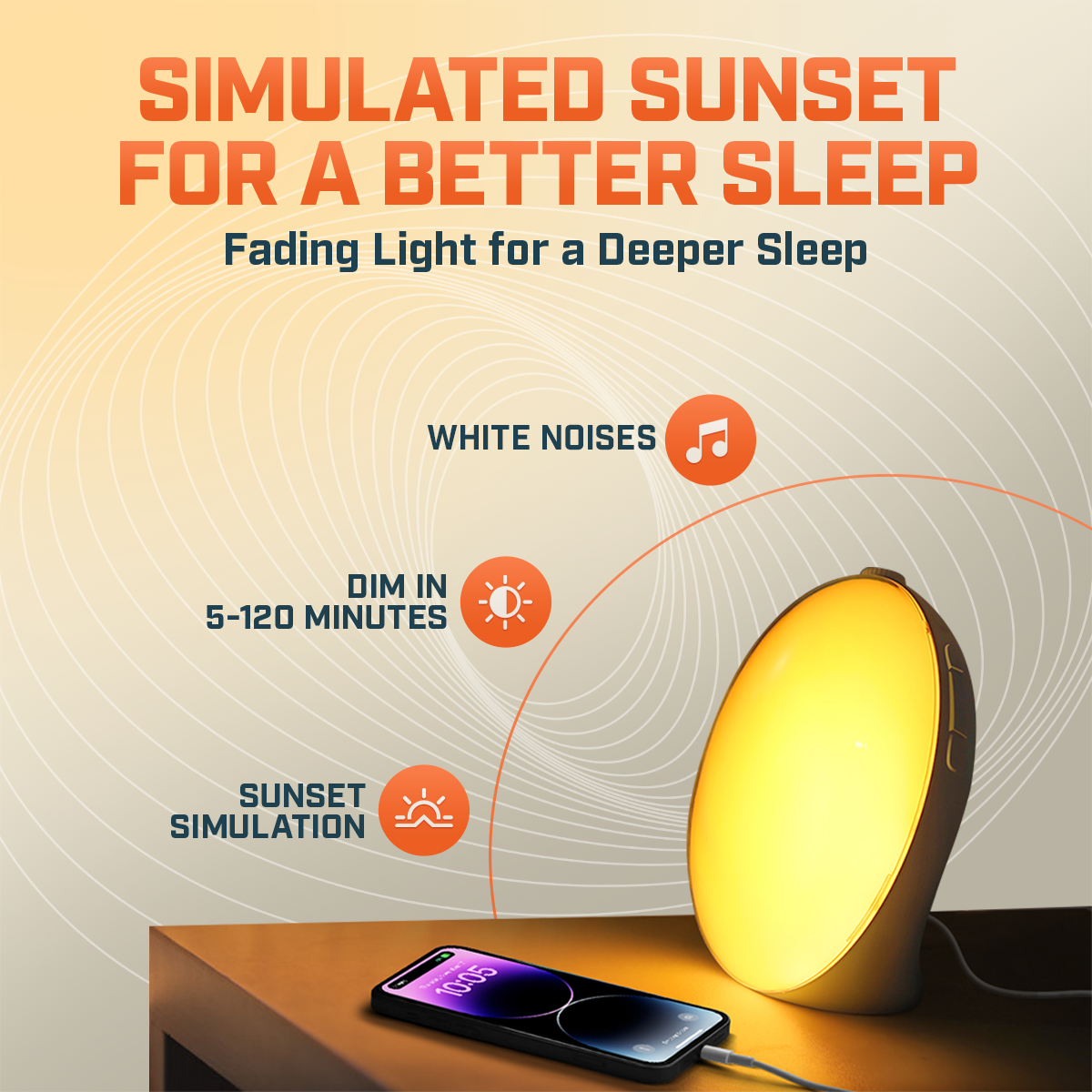 Norvo | Wake-Up Sun Lampe Vekkerklokke | Gradvis Soloppgang Glød & Tilpassbare Lyder for Milde Morgener