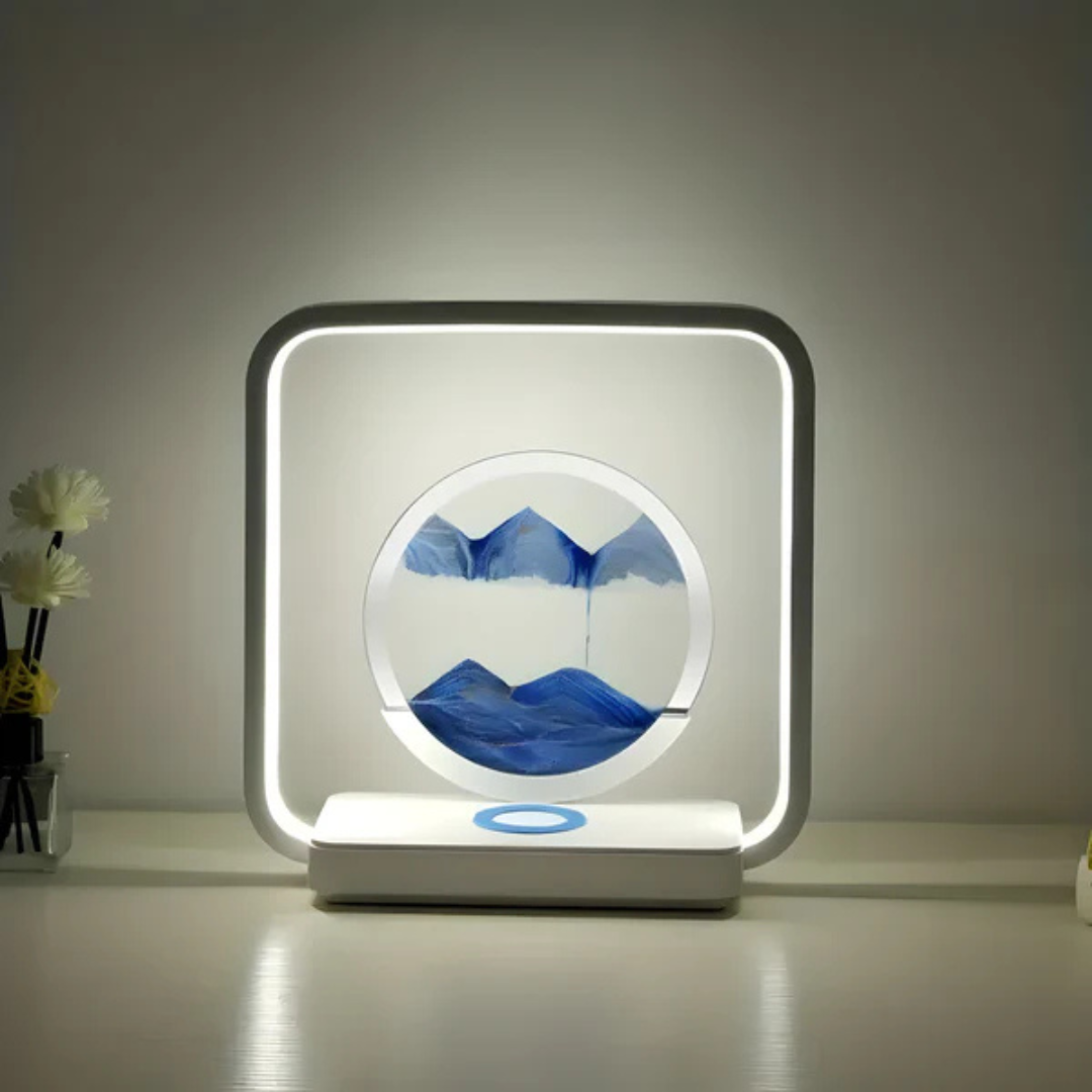 Norvo | SandAura | 3D LED Nattlampe med Flytende Sandkunst