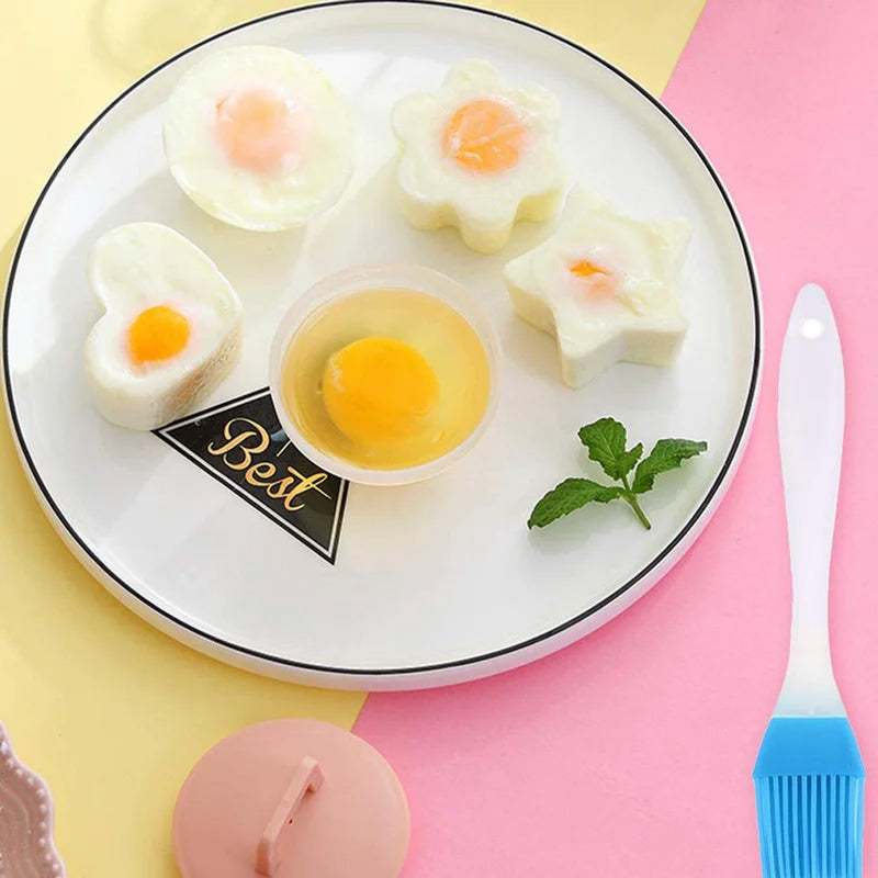 Norvo | Søt Kokt Egg Form🥚🥚4 PCS/Sett Med Pensel