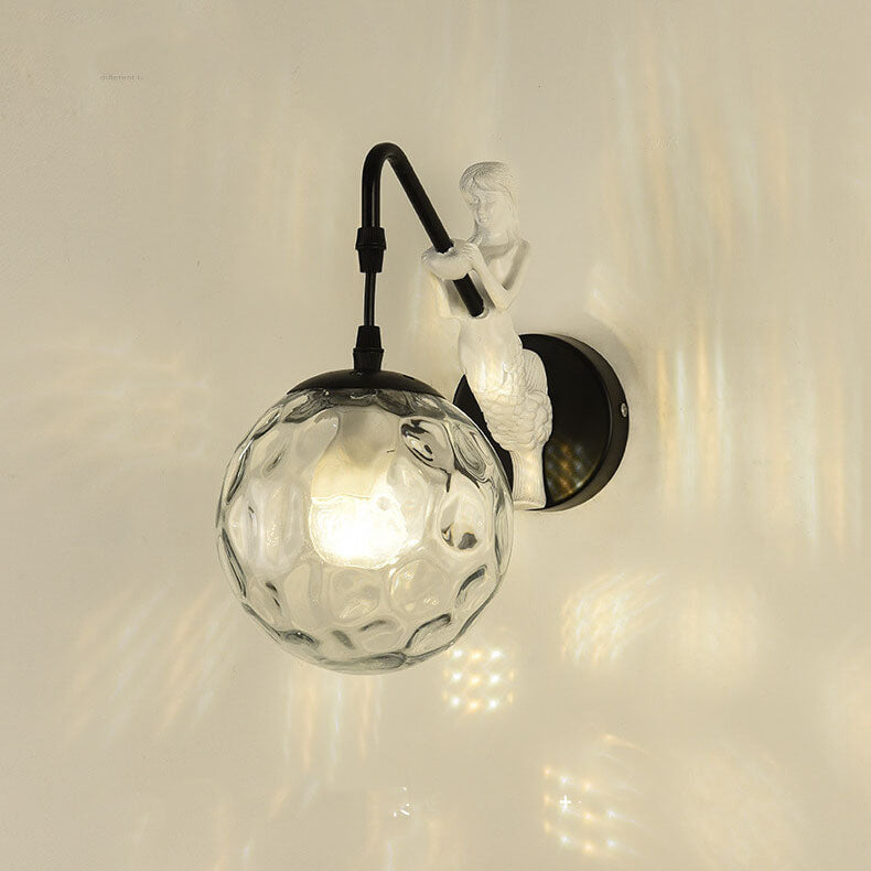 Norvo Vintage Vegglampe | Rustikk Vegglampe med Globe Glass | Unik Dekorativ Belysning