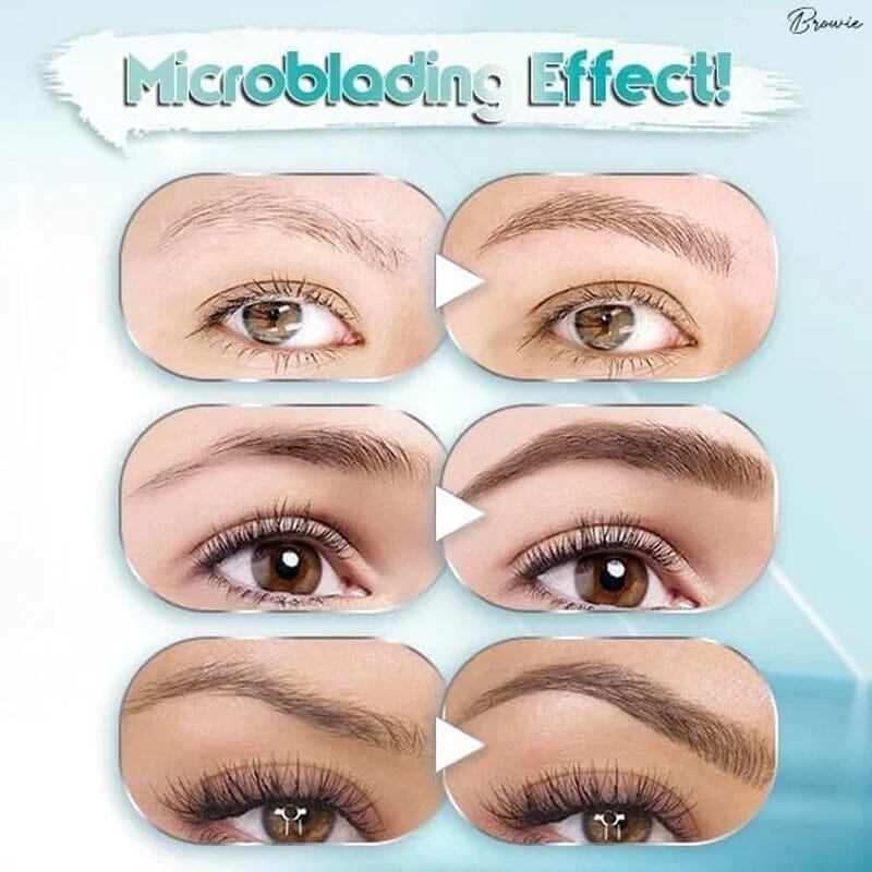 Norvo | Vanntett 3D Microblading Øyenbrynspenne med 4 Gaffeltips