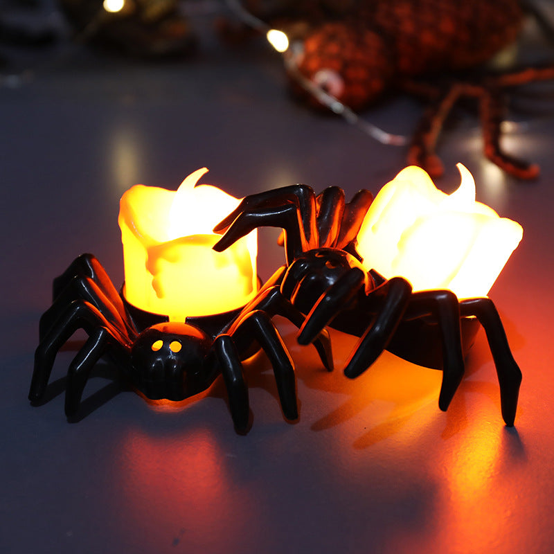 Norvo | ️Halloween Edderkopp Te-lys Spooky Elektrisk Flakkende Kunstige Lys