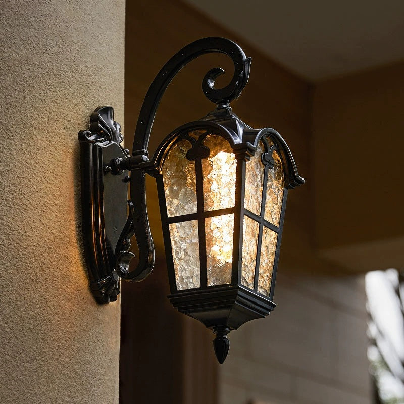 Norvo | Sollys Vanntett Utendørs Vegglampe | Vintage Design med Fjernkontroll for Veranda, Patio & Hagebruk