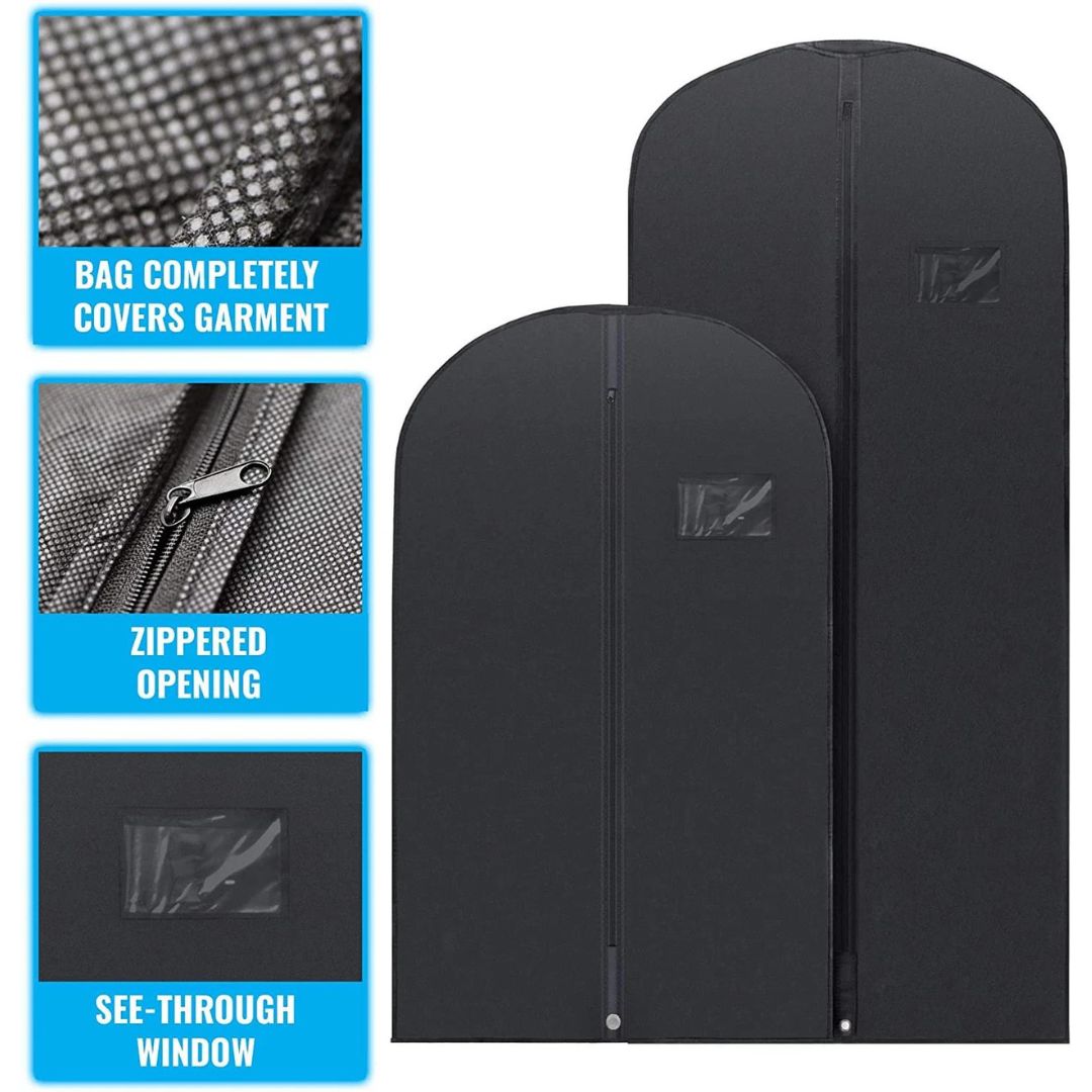 Norvo | 5 Premium Garment Bags - Med Gjennomsiktig Vindu, Vannavvisende - 40"/54" Inches