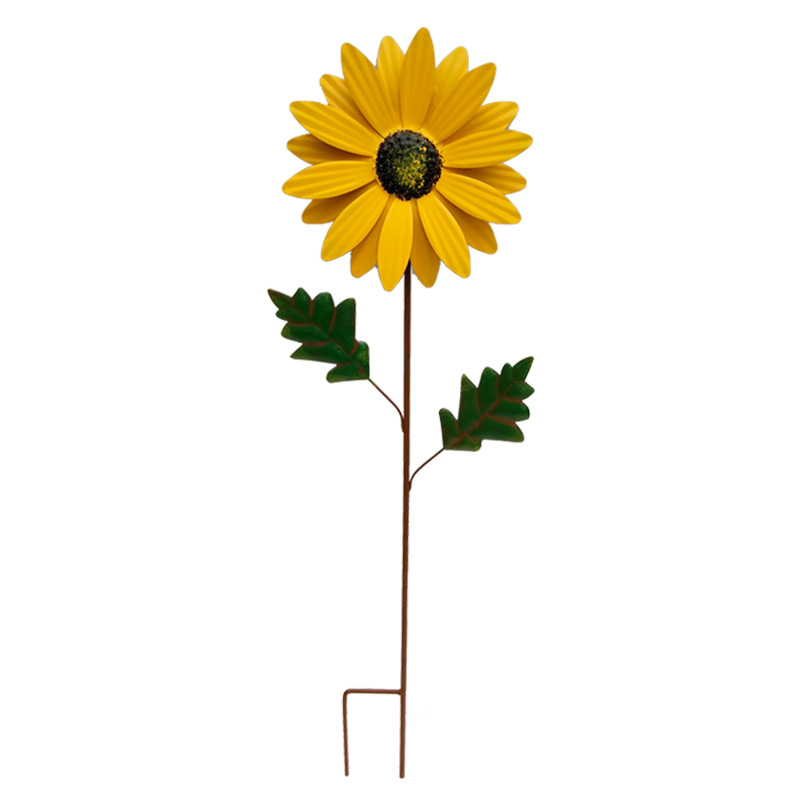 Norvo | Dekorativ solblomst laget av metall for hagen – Fargerike blomstiketter for utendørs og landskap