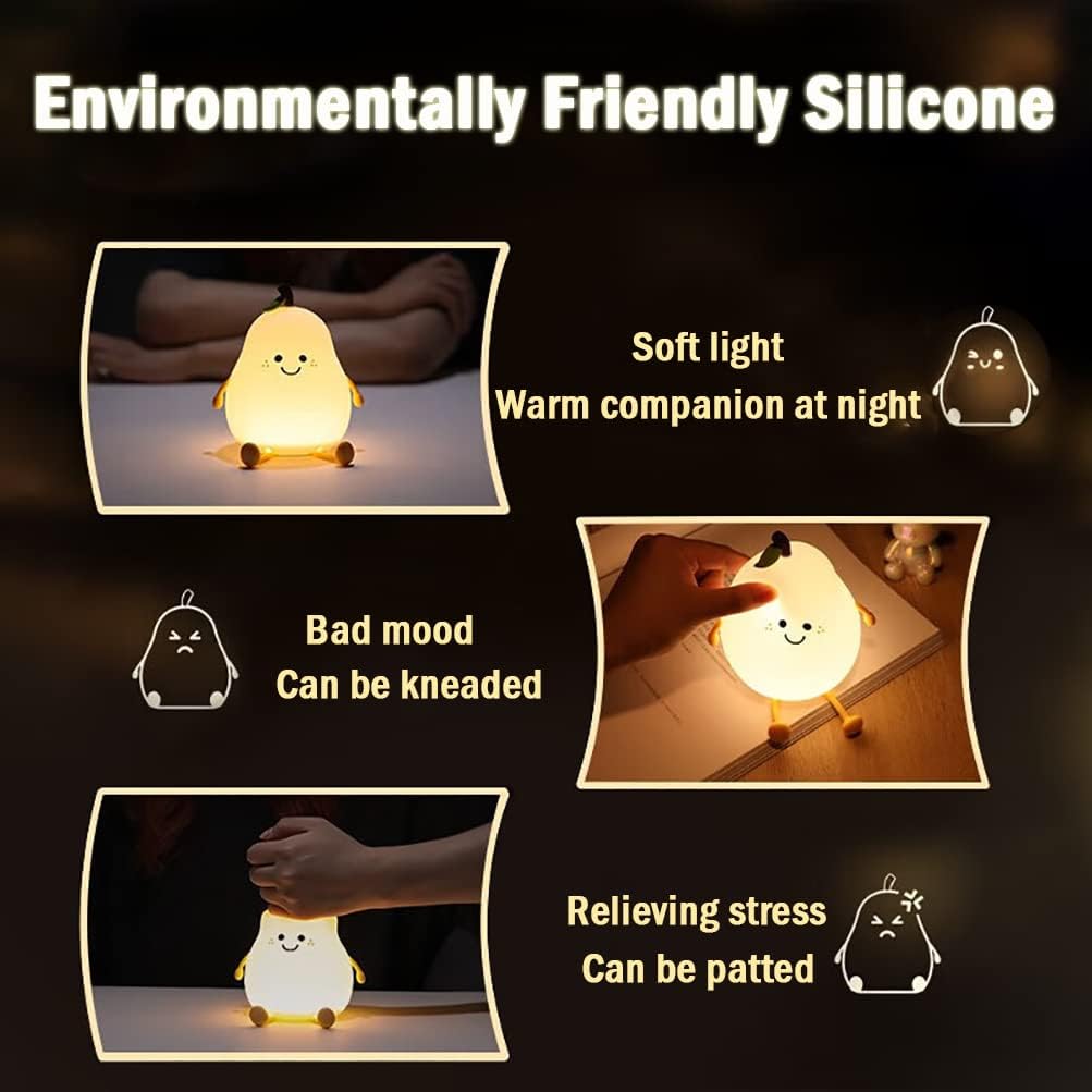 Chic PearGlow Nattlampe med USB-lader og Varm Hvit Lys
