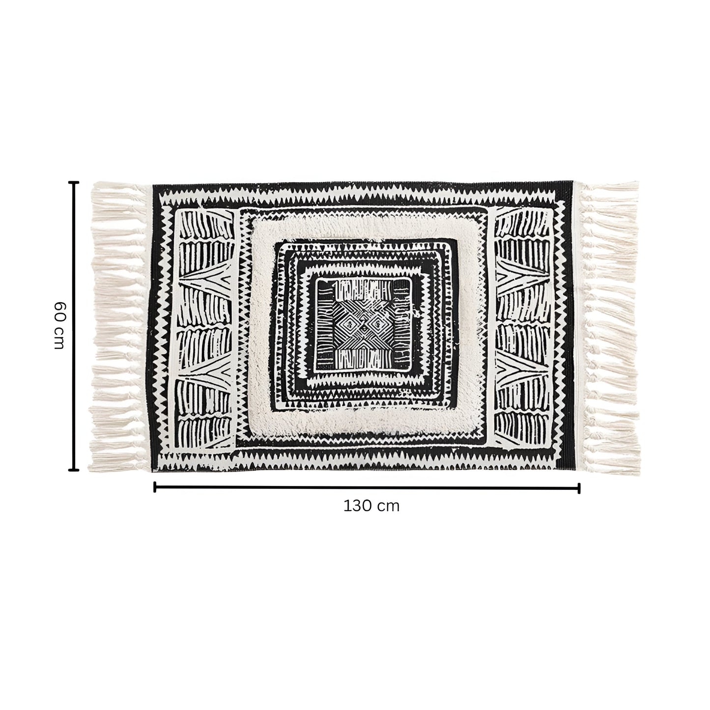 Norvo | Svart og hvit geometrisk duskmatte