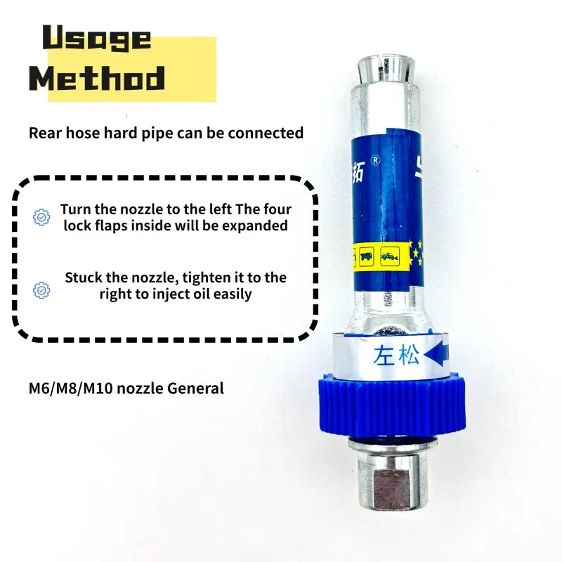 Høytrykks fettkopling - Kraftige tilkoblinger adapter for fettpistoler, rask låsing og frigjøringsdyser (universell passform) Norvo