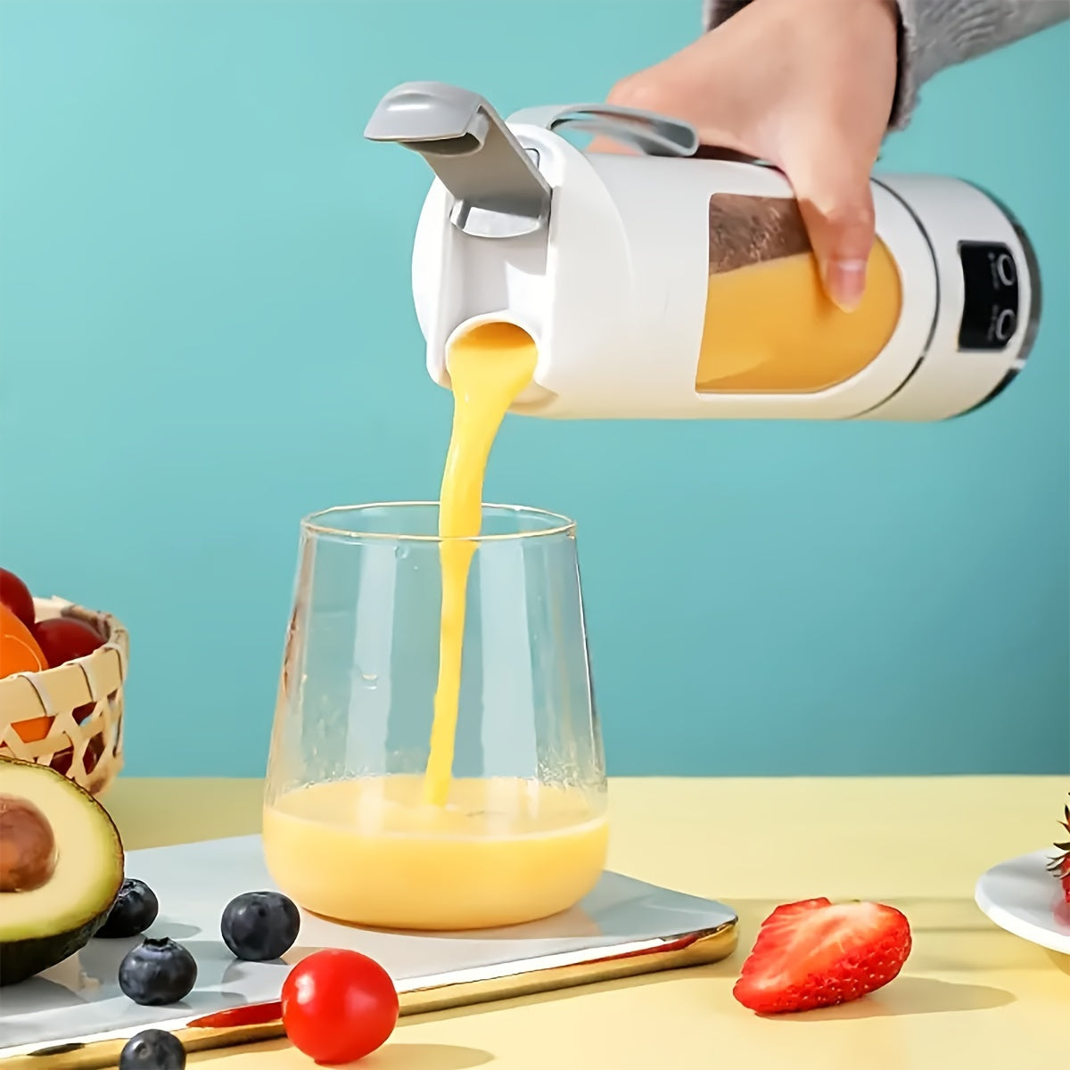 Norvo | Bærbar USB-oppladbar blender & juicer – Enkel å rengjøre, perfekt for frukt- & grønnsaksdrinker, milkshakes, 10,14 oz til 16,91 oz kapasitet